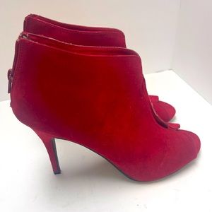 Sexy red heel boot open toe size 12 by Hot Tomato